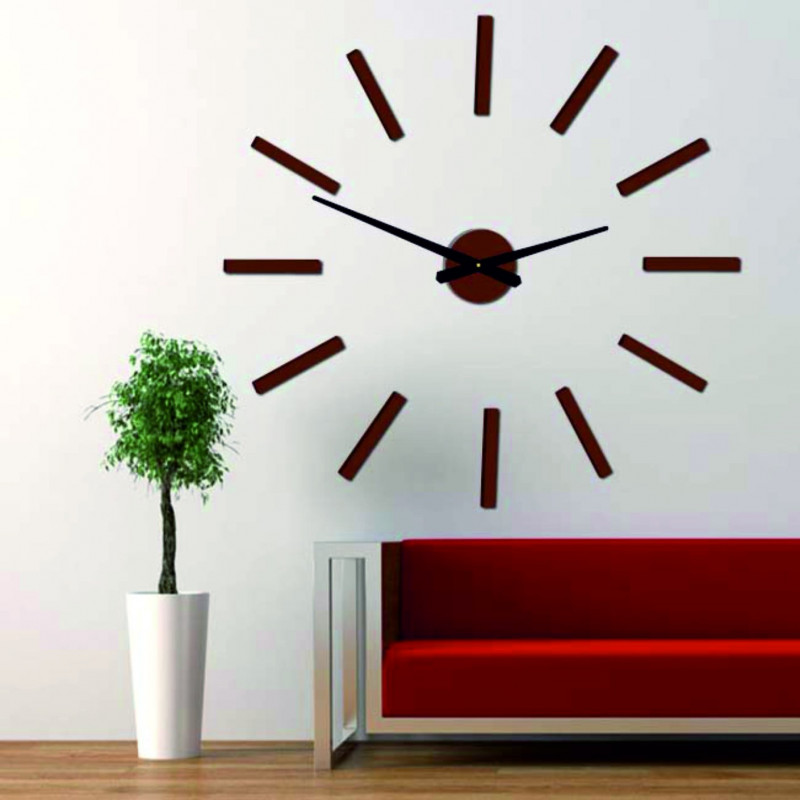 Modern wall clock 2D plexiglass MIRROR