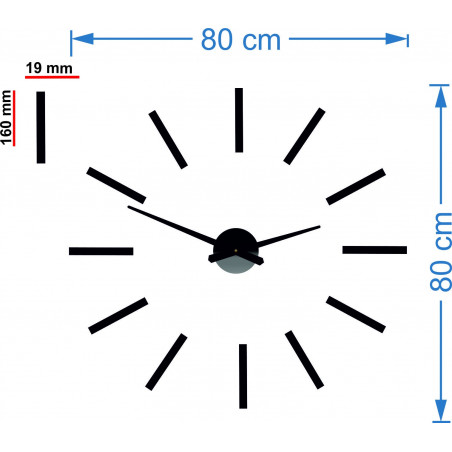 Modern wall clock sticks 2D plexi MIRROR