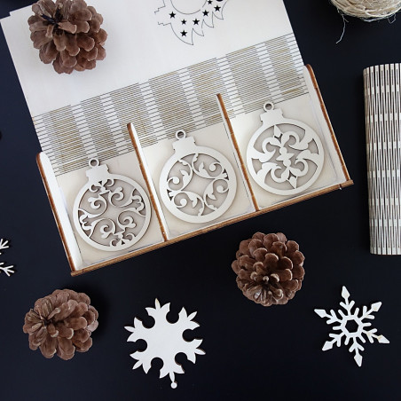 Wooden Christmas Ornaments, 1 set-18 pieces Wooden Christmas Ornaments, 1 set-18 pieces