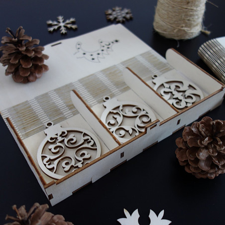 Wooden Christmas Ornaments, 1 set-18 pieces Wooden Christmas Ornaments, 1 set-18 pieces