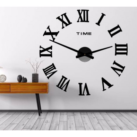 Wall clock adhesive MAXI PLEXI - Roman numerals 2D Wall clock adhesive MAXI PLEXI - Roman numerals 2D