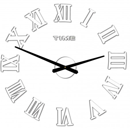Wall clock adhesive MAXI PLEXI - Roman numerals 2D Wall clock adhesive MAXI PLEXI - Roman numerals 2D