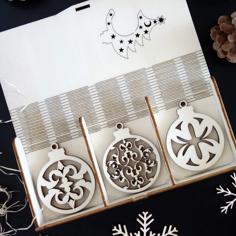 Decoration for Christmas tree, set contains 18 pieces