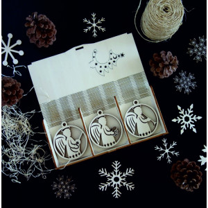 Vintage Wooden Christmas Ornaments, The set contains 18 pieces 2