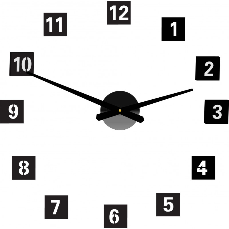 Large square wall clock (wall clock made of plastic ) 2D DEKOR