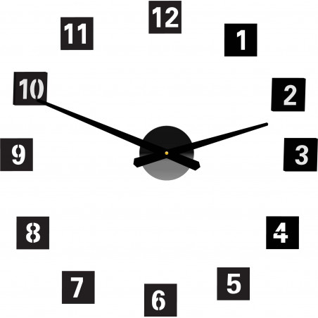 Large square wall clock (wall clock made of plastic ) 2D DEKOR