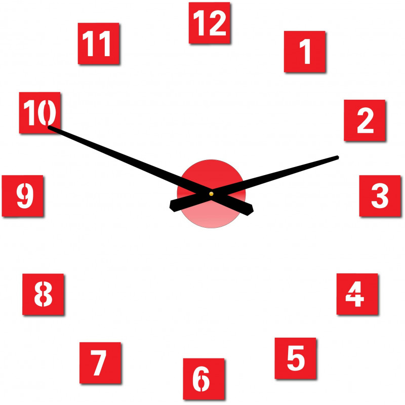 Large square wall clock (wall clock made of plastic ) 2D DEKOR