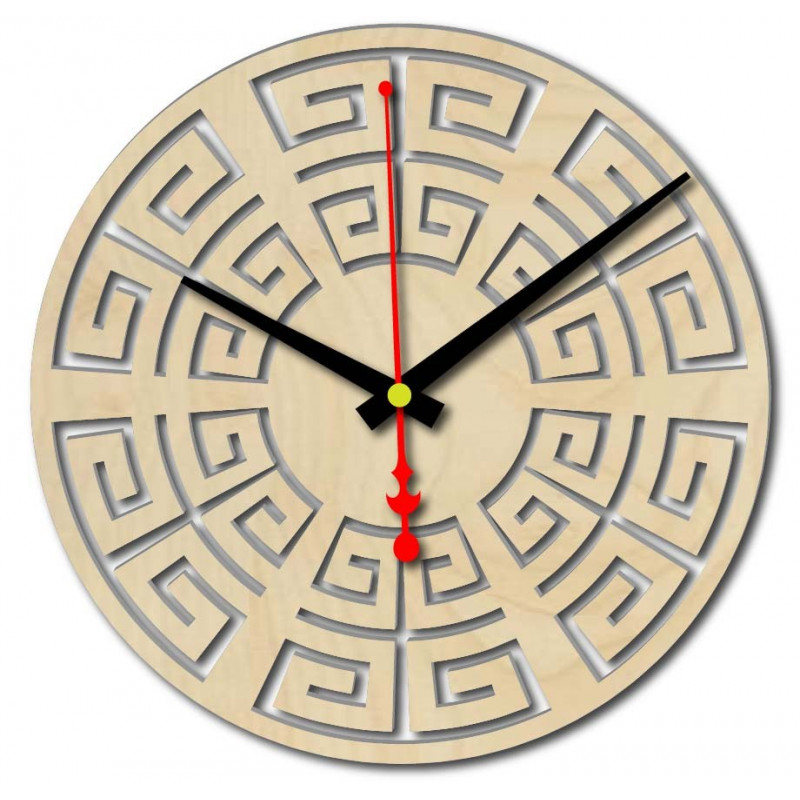 Wall clock made of plywood wood 4 mm colorant COLOR