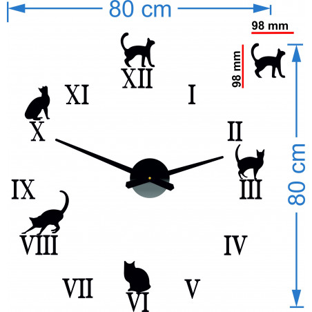 DIY CAFORD 2D cat wall clock