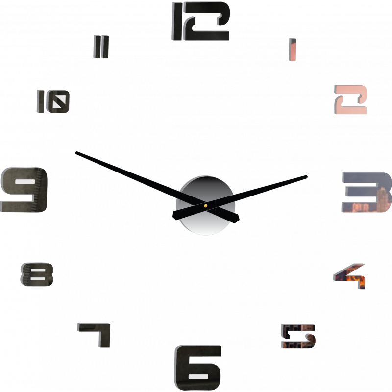 Wall clock adhesive large plexi DIY STRONGO