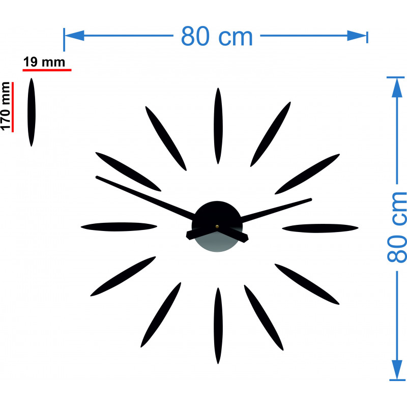 Wall Clock Sticky Sun Rays