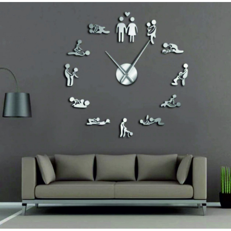 Kamasutra mirror wall clock DIY 3D HROBESO