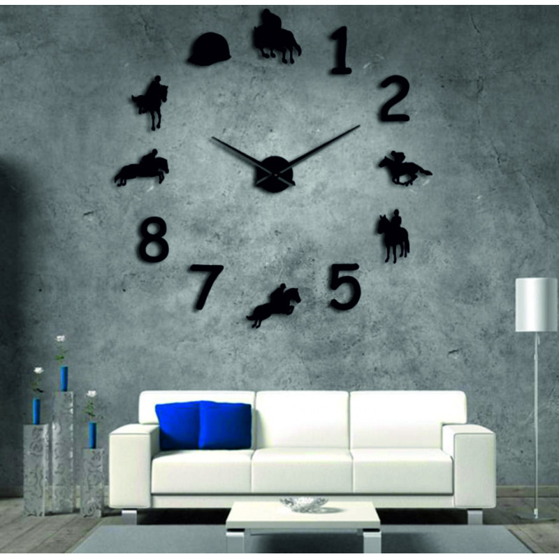 Wall Clock Rodeo Horse Rider 3D DIY HOME