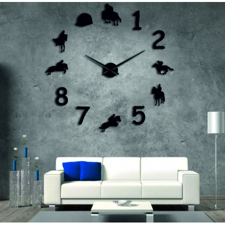 Wall Clock Rodeo Horse Rider 3D DIY HOME