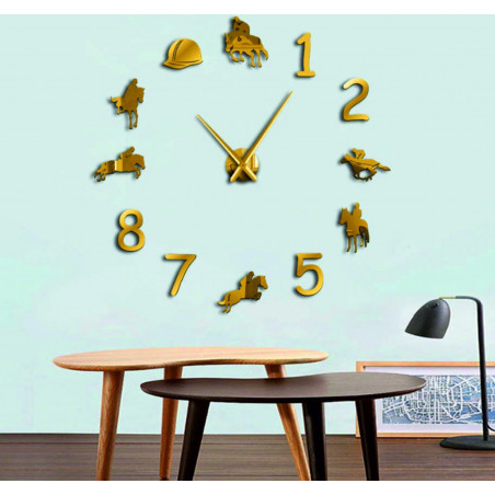 Wall Clock Rodeo Horse Rider 3D DIY HOME