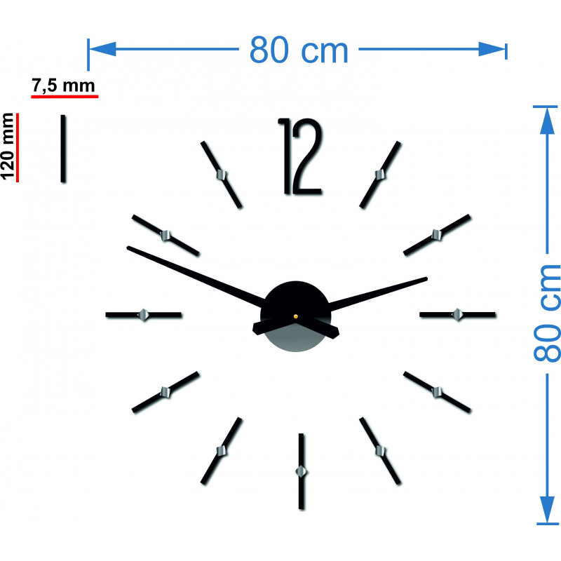 Modern wall clock adhesive SOFIA XXL DIY sticker