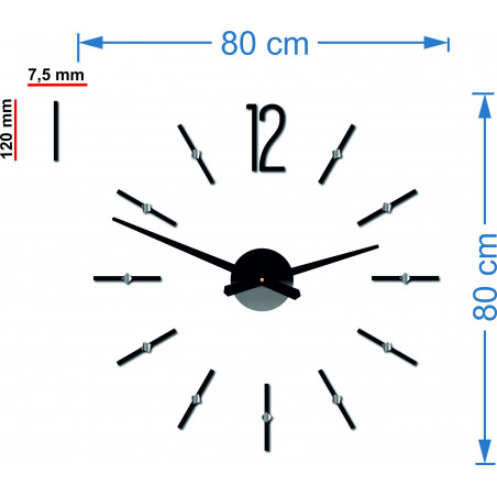 Modern wall clock adhesive SOFIA XXL DIY sticker