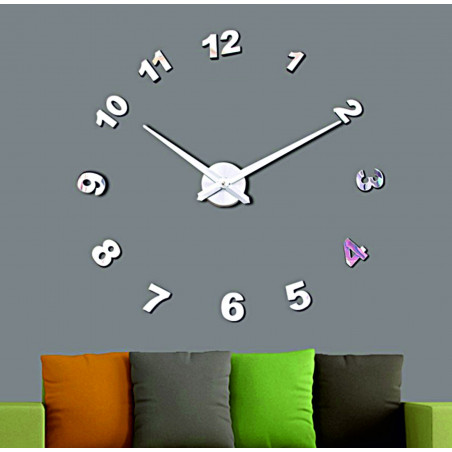 Wall Clock Mirror. Punching clock mirror numbers DIY NOSPEN