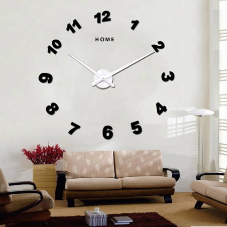 Wall Clock Mirror. Punching clock mirror numbers DIY NOSPEN
