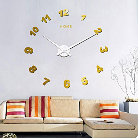 Wall Clock Mirror. Punching clock mirror numbers DIY NOSPEN