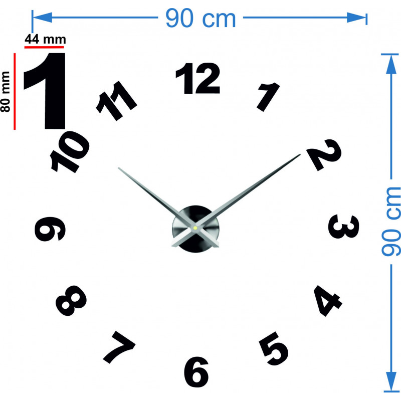 Wall Clock Mirror. Punching clock mirror numbers DIY NOSPEN