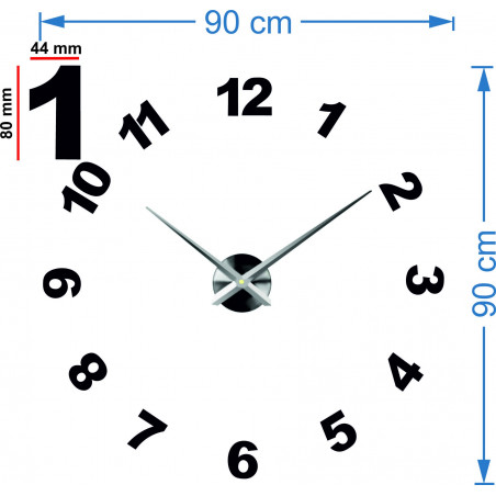 Wall Clock Mirror. Punching clock mirror numbers DIY NOSPEN