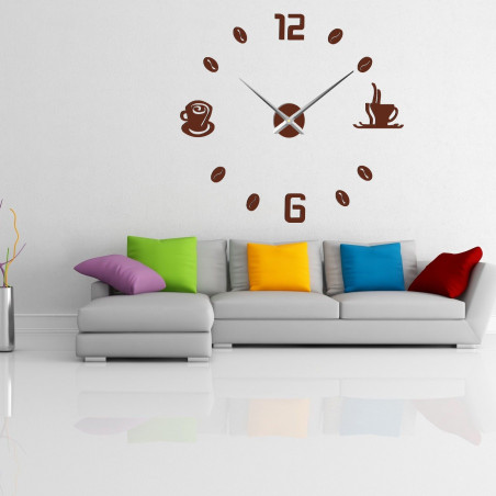 Large adhesive wall clock COFFE PLEXI Large adhesive wall clock COFFE PLEXI