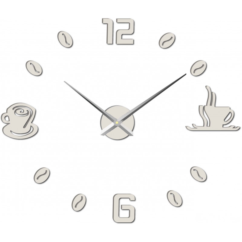 Large wall clock adhesive COFFE PLEXI