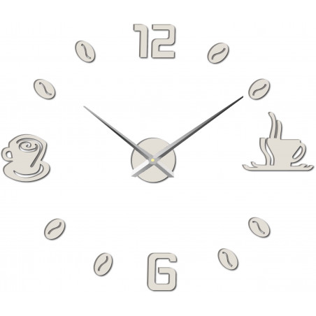Large adhesive wall clock COFFE PLEXI Large adhesive wall clock COFFE PLEXI