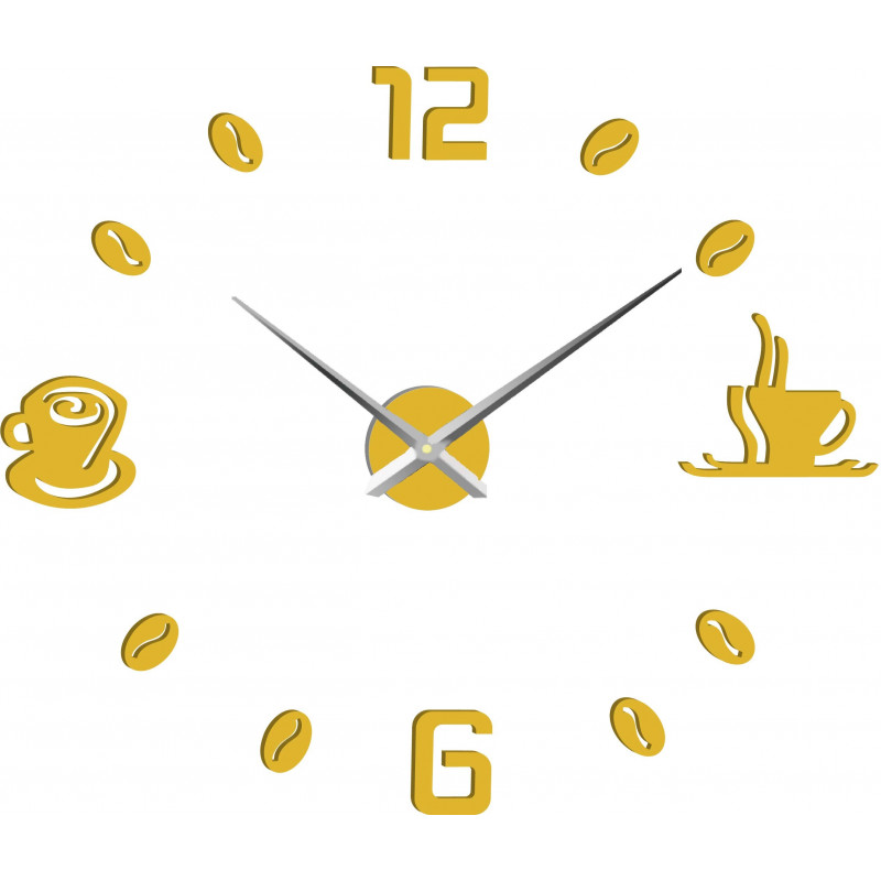 Large adhesive wall clock COFFE PLEXI