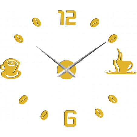 Large adhesive wall clock COFFE PLEXI Large adhesive wall clock COFFE PLEXI