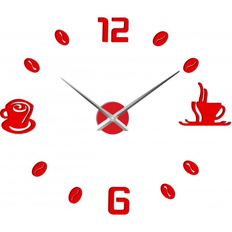 Large wall clock adhesive COFFE PLEXI