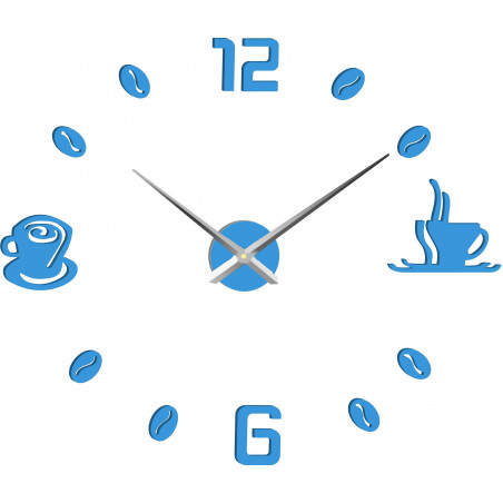 Large adhesive wall clock COFFE PLEXI Large adhesive wall clock COFFE PLEXI