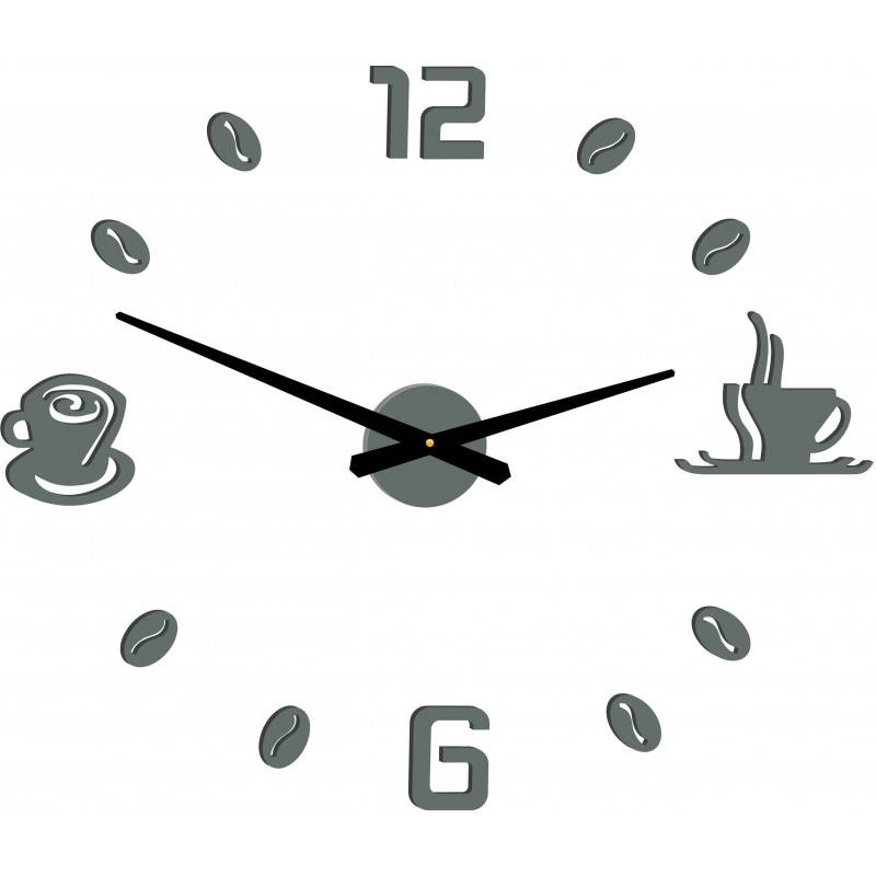 Large adhesive wall clock COFFE PLEXI