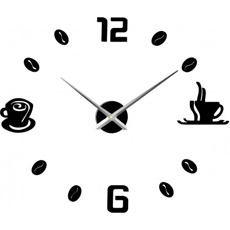 Large adhesive wall clock COFFE PLEXI Large adhesive wall clock COFFE PLEXI
