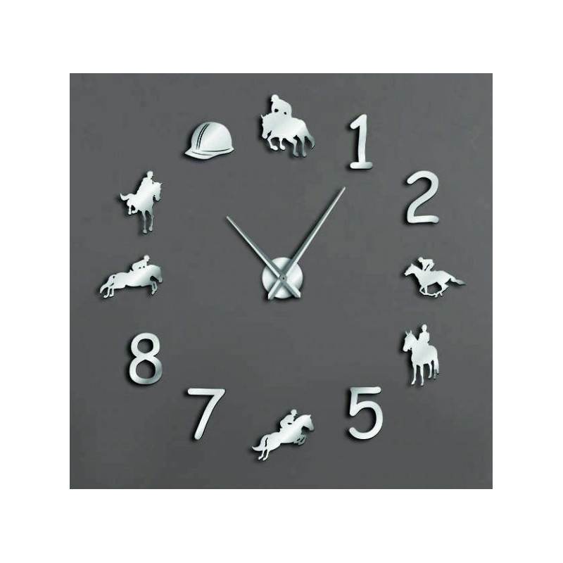 Large wall clock rodeo horses rider clock 3D DIY Cowboys