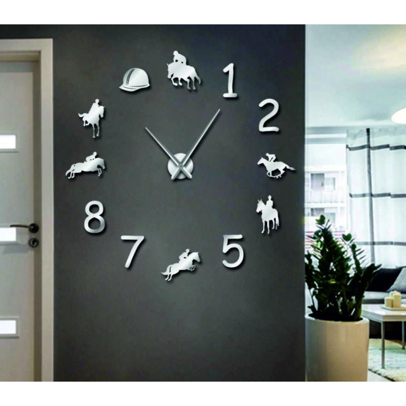 Large wall clock rodeo horses rider clock 3D DIY Cowboys