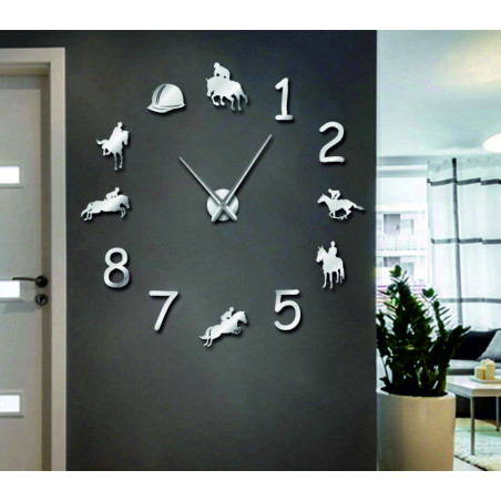 Large wall clock rodeo horses rider clock 3D DIY Cowboys