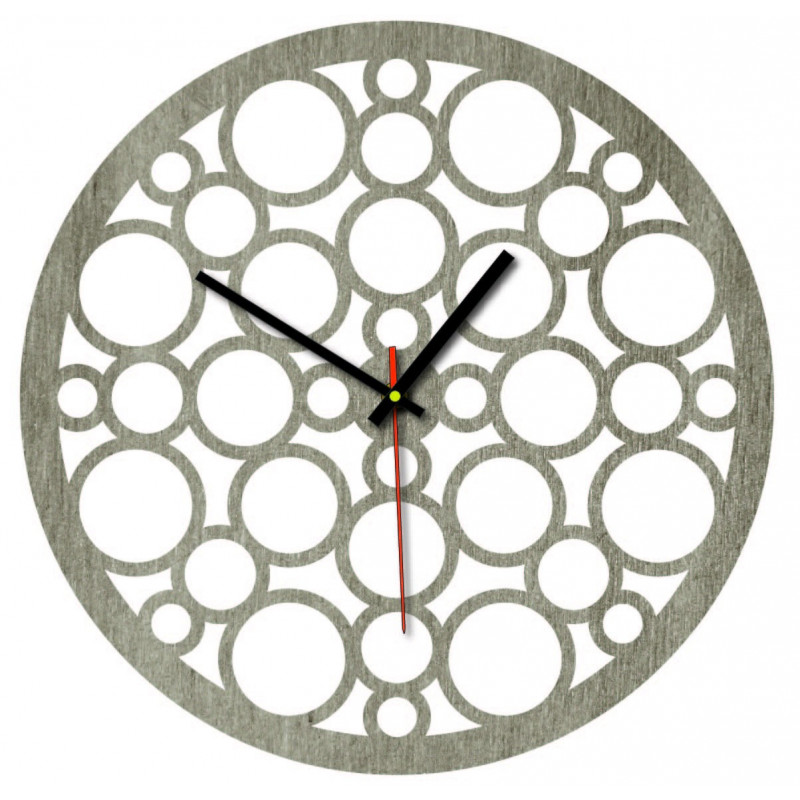 Wall clock made of wood plywood in the footsteps of time