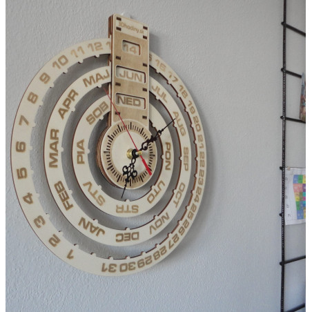 Wooden calendar wall clock calendar made of wood laser engraved CALENDAR Wooden calendar wall clock calendar made of wood laser engraved CALENDAR