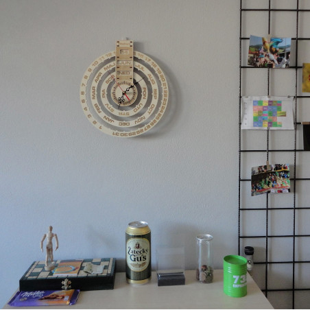 Wooden calendar wall clock calendar made of wood laser engraved CALENDAR Wooden calendar wall clock calendar made of wood laser engraved CALENDAR