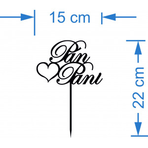 Plastic topper - cake decoration "Mr. and Mrs." - Size... 2