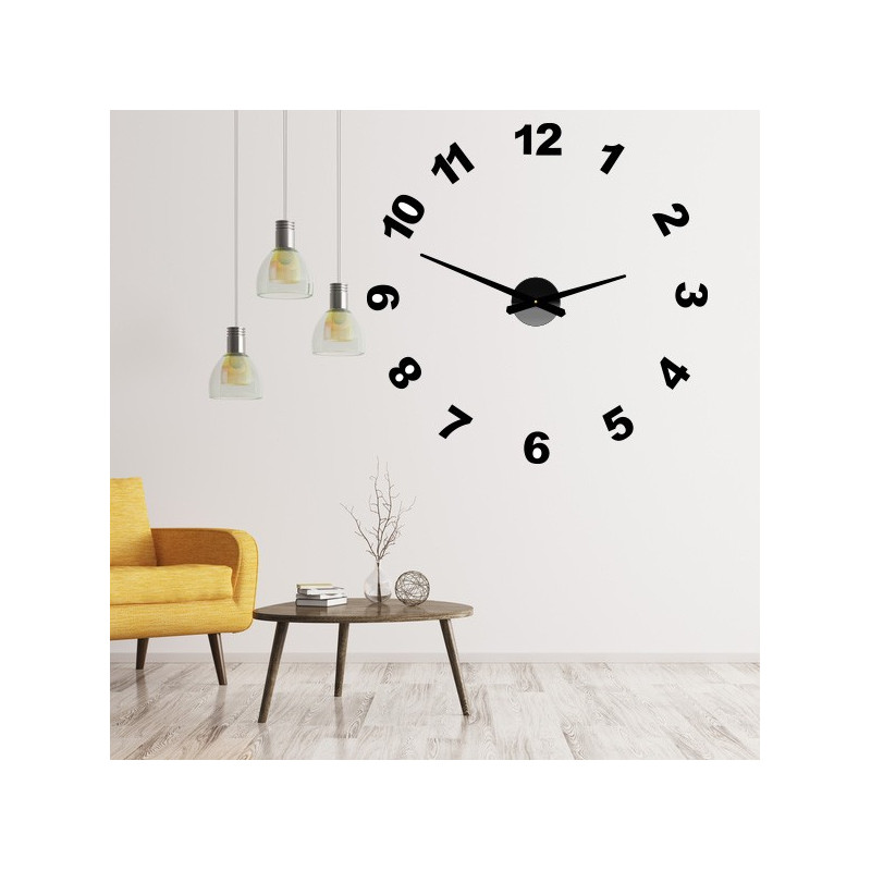 Design wall clock adhesive PLEXI numbers OPTIC