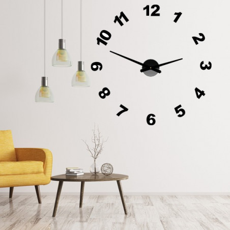 Design wall clock adhesive PLEXI numbers OPTIC