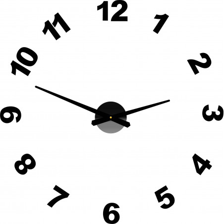 Design wall clock adhesive PLEXI numbers OPTIC
