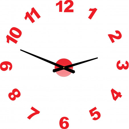 Design wall clock adhesive PLEXI numbers OPTIC
