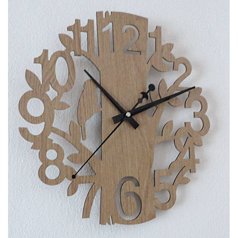 Wooden wall clock nature from HDF HORICA