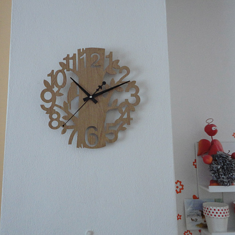 Wooden wall clock nature from HDF HORICA