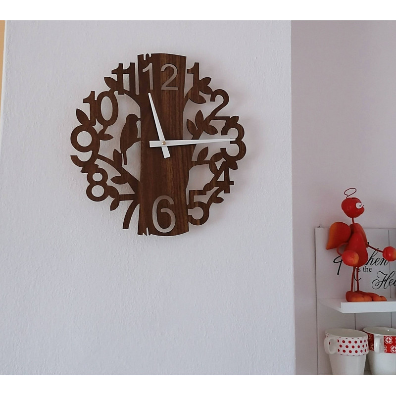 Wooden wall clock nature from HDF HORICA