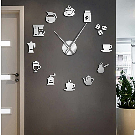 Wall Clock Mirror Binding Modern Clock Coffee Coffee ZRNO Wall Clock Mirror Binding Modern Clock Coffee Coffee ZRNO